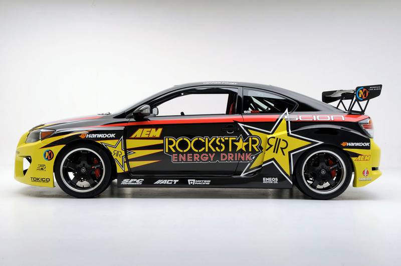 Illustration for article titled Tanner Foust's Scion tC Drift Car: V8-Powered, RWD, Ridiculous